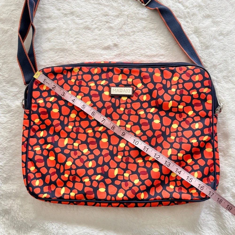 Hadaki Arabesque Pebble Print Laptop Bag Orange Blue 15.4”